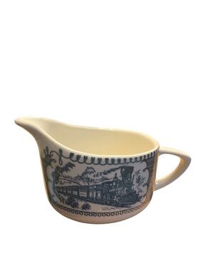 Vintage Royal China Currier & Ives Blue Express Train Creamer Pitcher